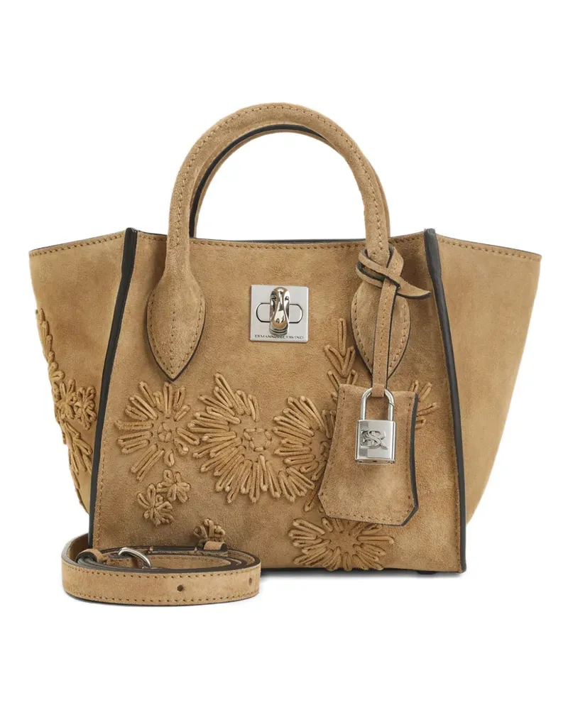 Ermanno Scervino medium Maggie floral-appliqué tote bag - Braun Braun
