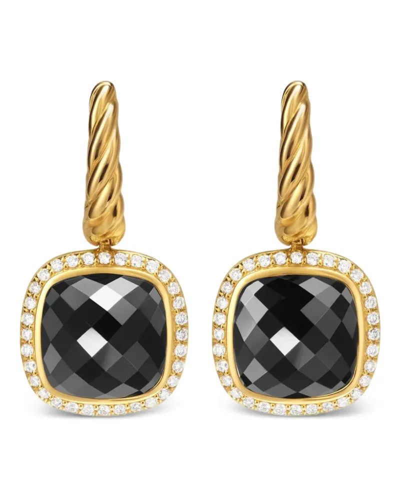 David Yurman 18kt Albion Gelbgoldohrringe mit Onyx und Diamant 26,3mm Gold