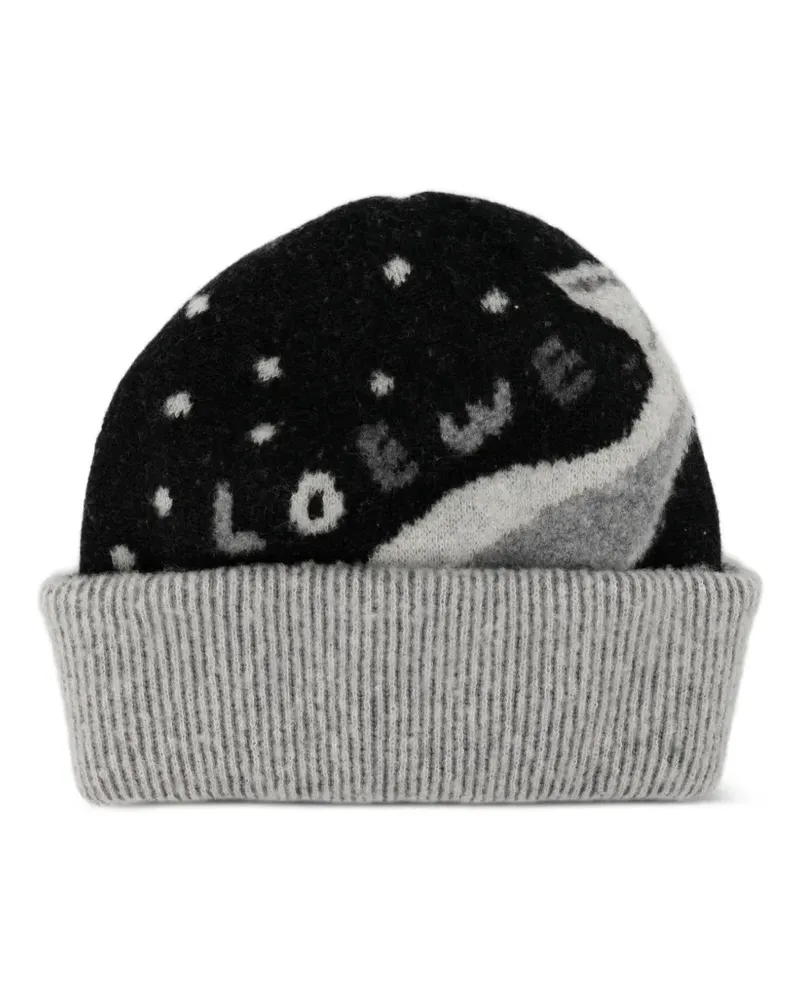 Loewe Gestrickte Mütze mit Logo - Schwarz Schwarz