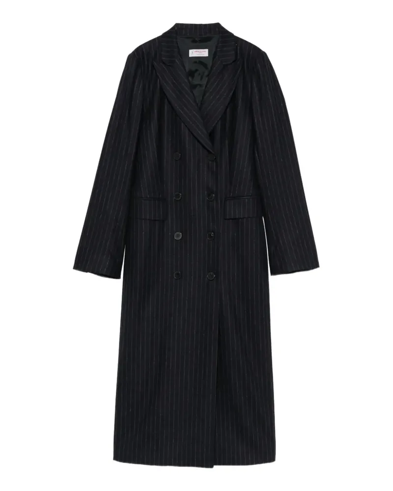 Alberto Biani pinstripe double-breasted coat - Blau Blau