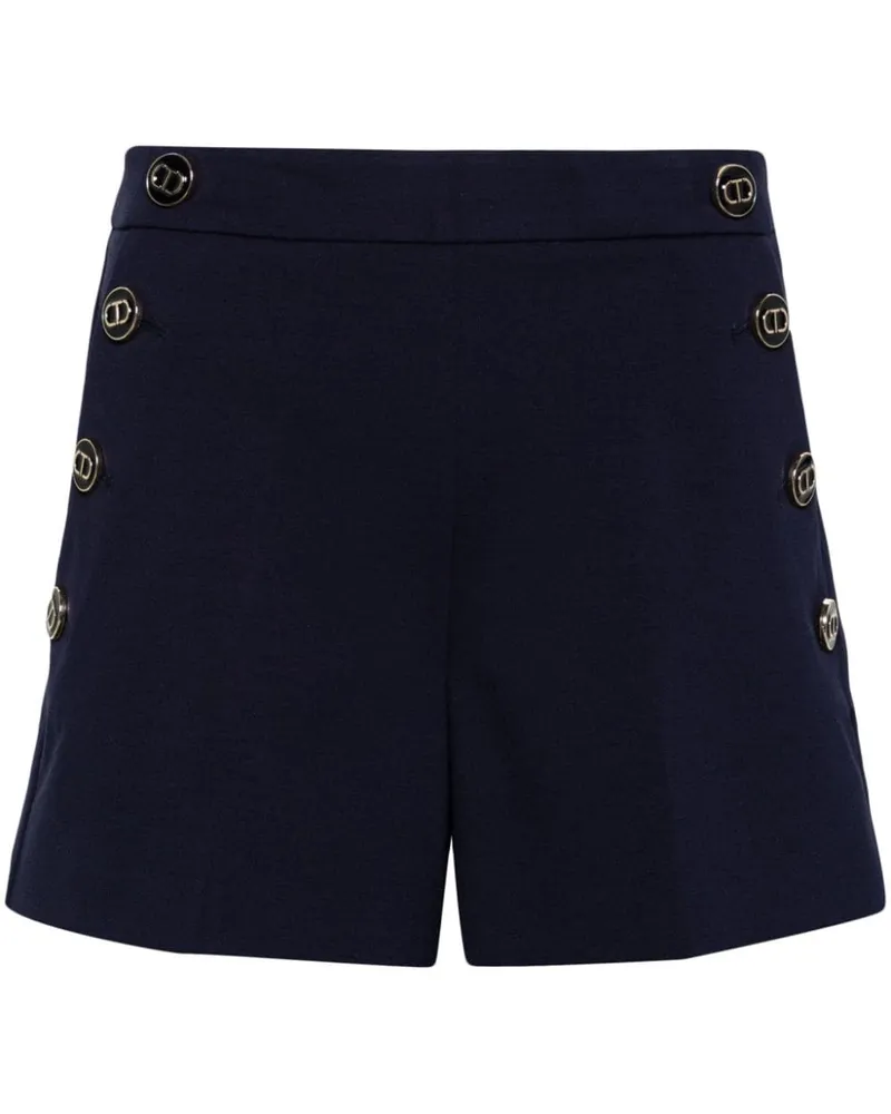 Twin-Set Shorts mit Logo-Prägung - Blau Blau