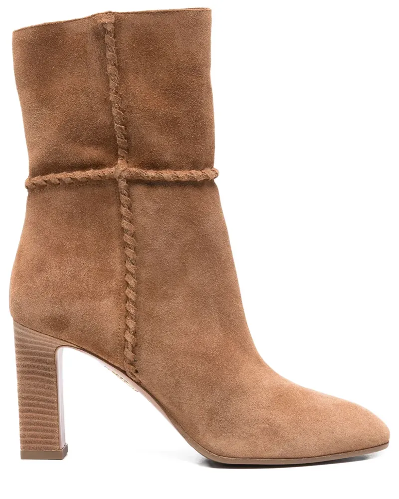 Aquazzura Stiefel mit geflochtenem Absatz 85mm - Braun Braun