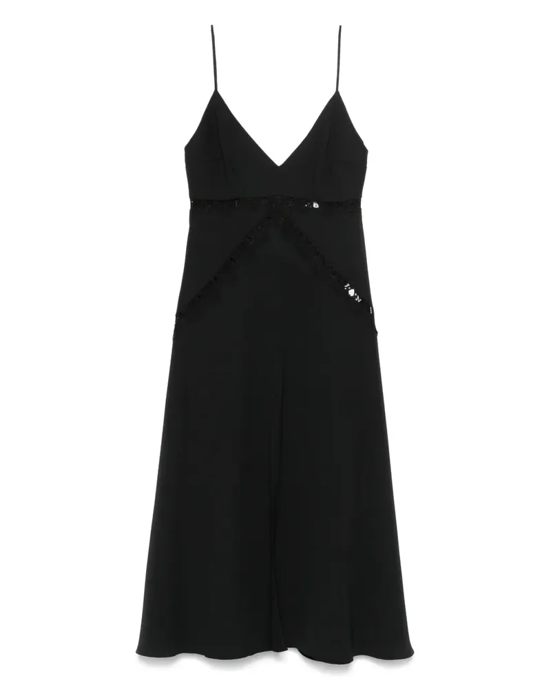 NISSA Besticktes Midikleid - Schwarz Schwarz