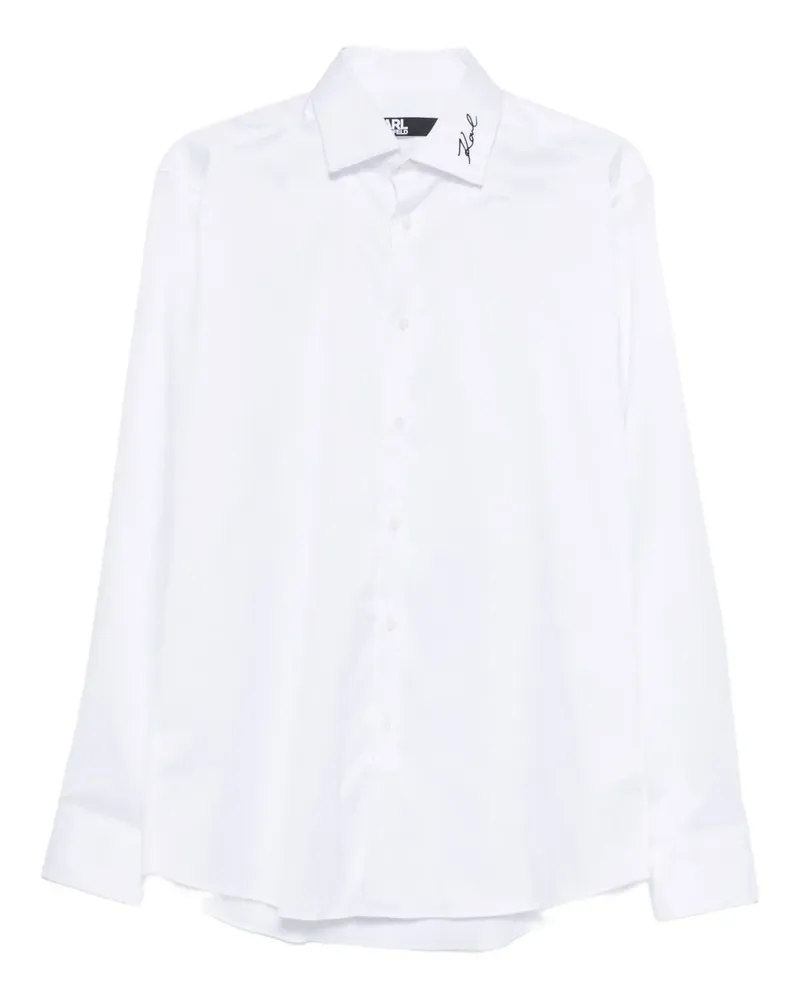 Karl Lagerfeld logo-embroidered shirt - Weiß Weiß