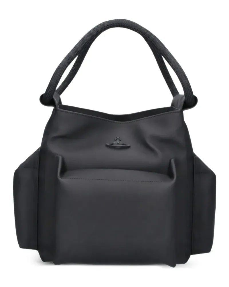 Vivienne Westwood Alton Orb Tote Bag mit Schild - Schwarz Schwarz