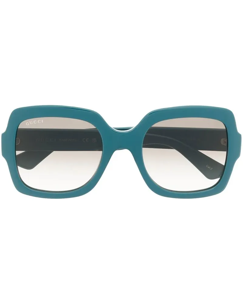 Gucci Sonnenbrille im Oversized-Look - Blau Blau