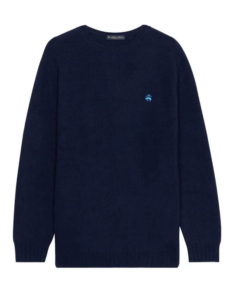 Brooks Brothers logo-embroidered wool sweater - Blau Blau
