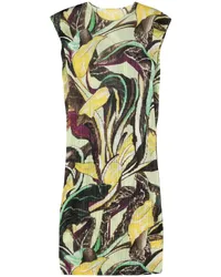 Issey Miyake Kleid mit Blumen-Print Grün