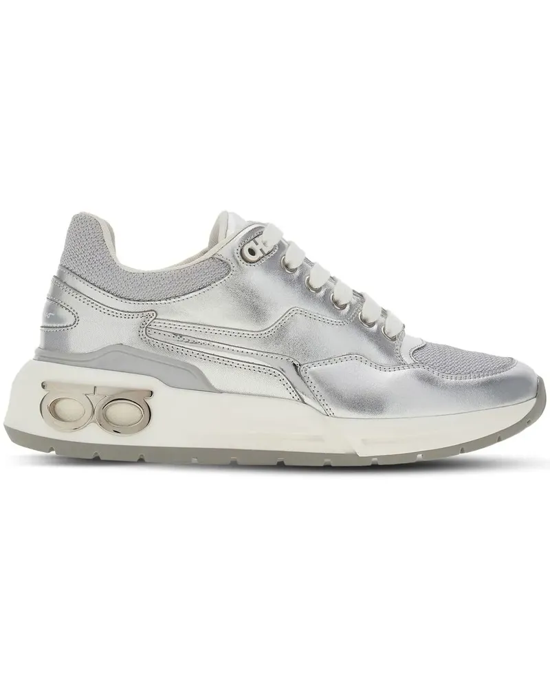 Ferragamo Sneakers im Metallic-Look - Silber Silber