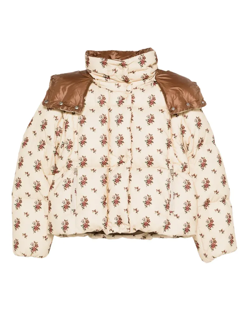 Moncler Gefütterte Jacke mit Blumenprint - Nude Nude