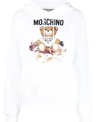 Moschino Hoodie mit Teddy-Print Weiß