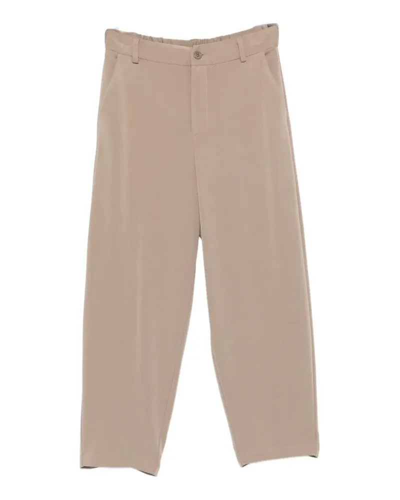 Please elasticated-waistband cropped trousers - Nude Nude