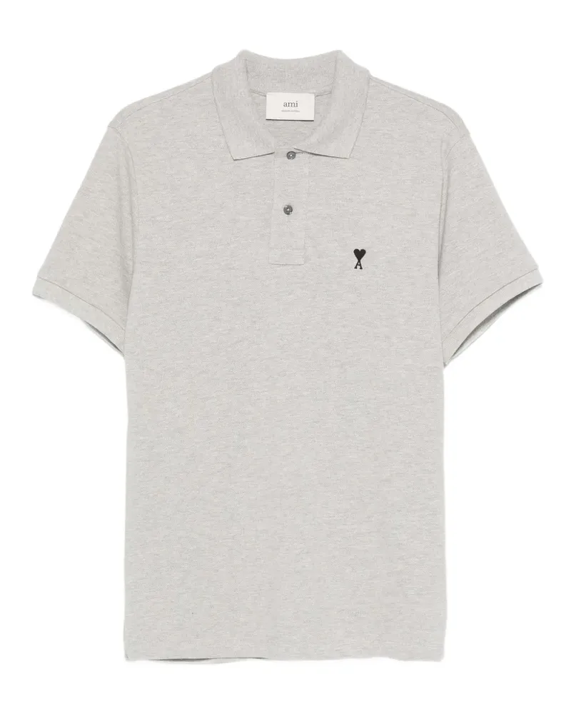 AMI Paris Poloshirt mit Logo - Grau Grau