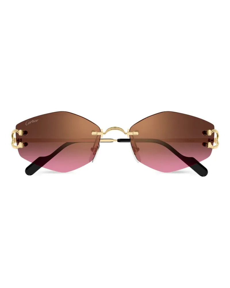 Cartier Panthère geometric-frame sunglasses - Gold Gold