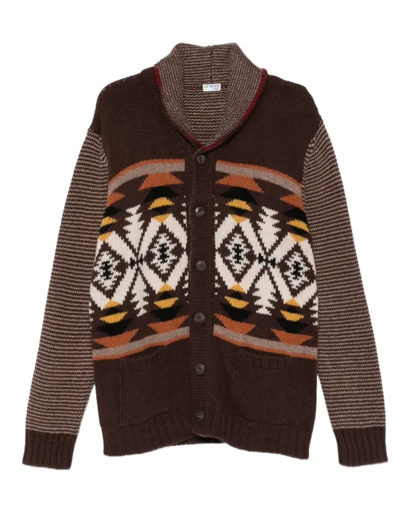 Fay Geometrisch gemusterter Cardigan - Braun Braun