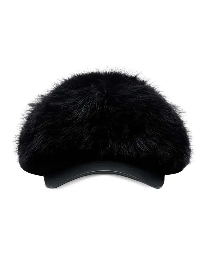 Comme des Garçons Baseballkappe aus Faux Fur - Schwarz Schwarz