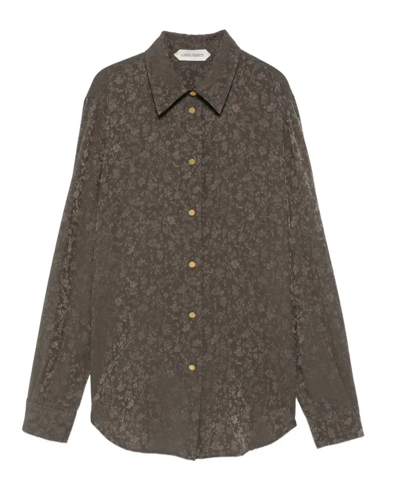 Alberta Ferretti Hemd aus floralem Jacquard - Grau Grau