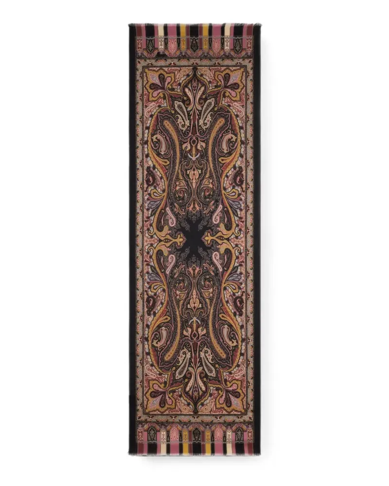 Etro Schal aus Kaschmir, Seide und Wolle mit Paisleymuster - Schwarz Schwarz