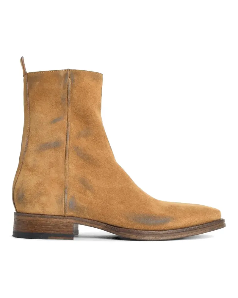 Acne Studios square-toe zip ankle boots - Nude Nude