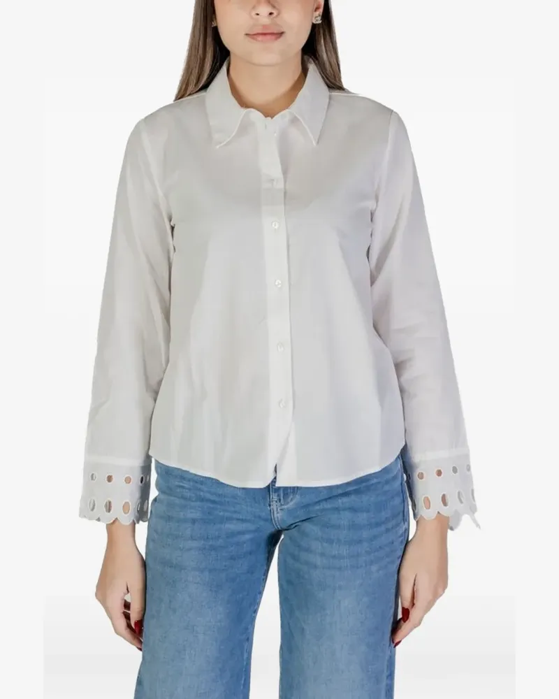 Jacqueline de Yong eyelet-detailing shirt - Weiß Weiß