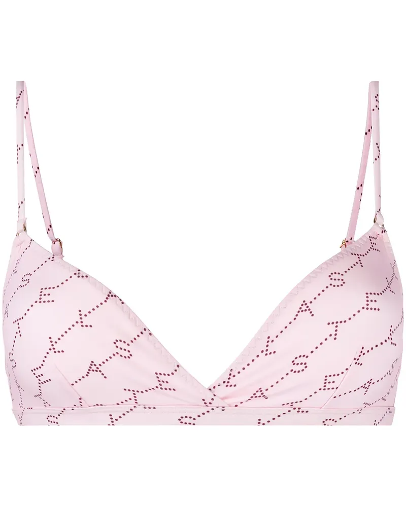 Stella McCartney Bikinioberteil mit Monogramm-Print - Rosa Rosa