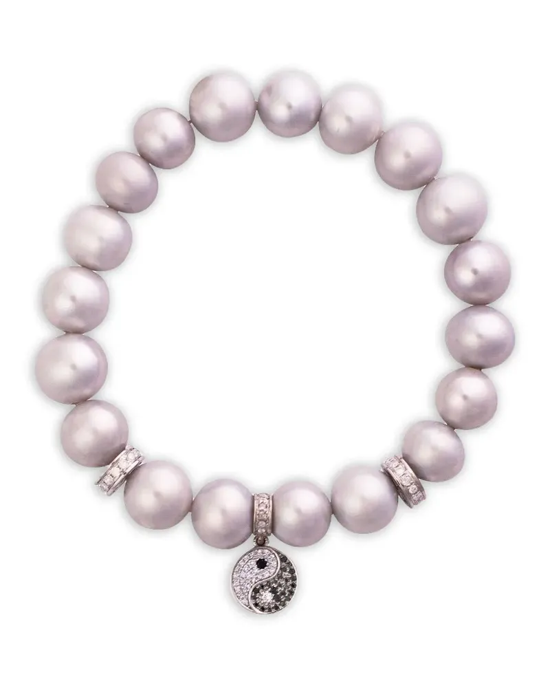 Loree Rodkin 14kt Yin Yang Weißgoldarmband mit Diamanten und Perlen - Silber Silber