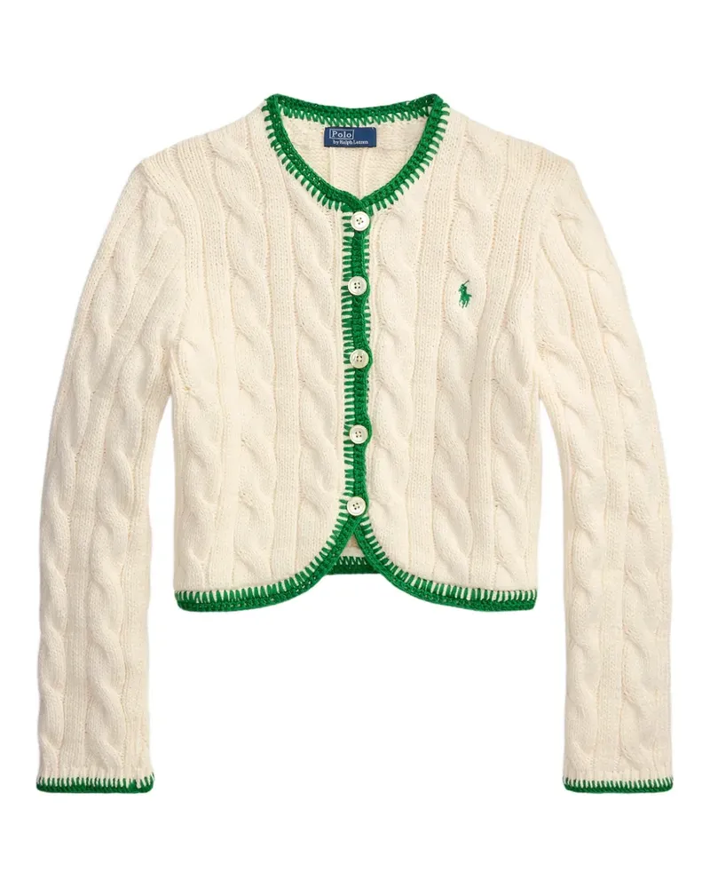 Ralph Lauren Cardigan mit Kontrastbesatz - Nude Nude