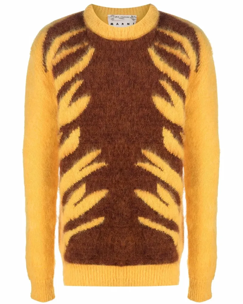 Marni Pullover mit abstraktem Intarsienmuster - Gelb Gelb