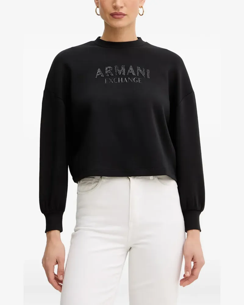 Armani Exchange logo-embellished sweatshirt - Schwarz Schwarz