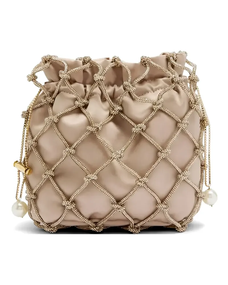 Rosantica crystal-embellished clutch bag - Nude Nude