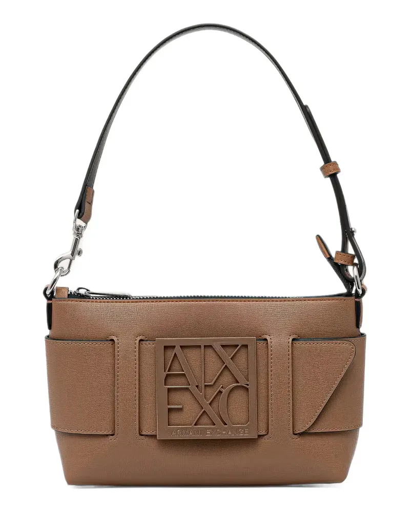 Armani Exchange logo-plaque shoulder bag - Braun Braun