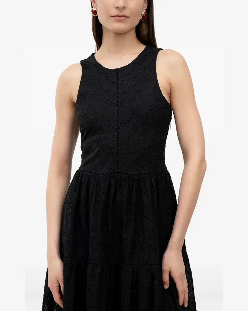 HUGO BOSS broderie-anglaise tiered maxi dress - Schwarz Schwarz