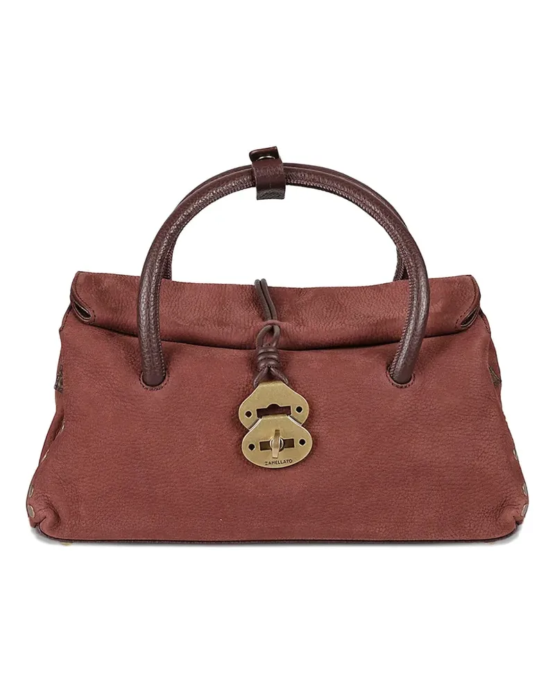 Zanellato Tote Bag mit Nieten und geknotetem Verschluss - Braun Braun