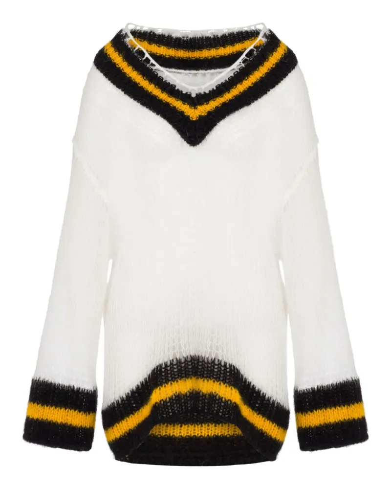 Moschino Pullover mit V-Ausschnitt - Weiß Weiß