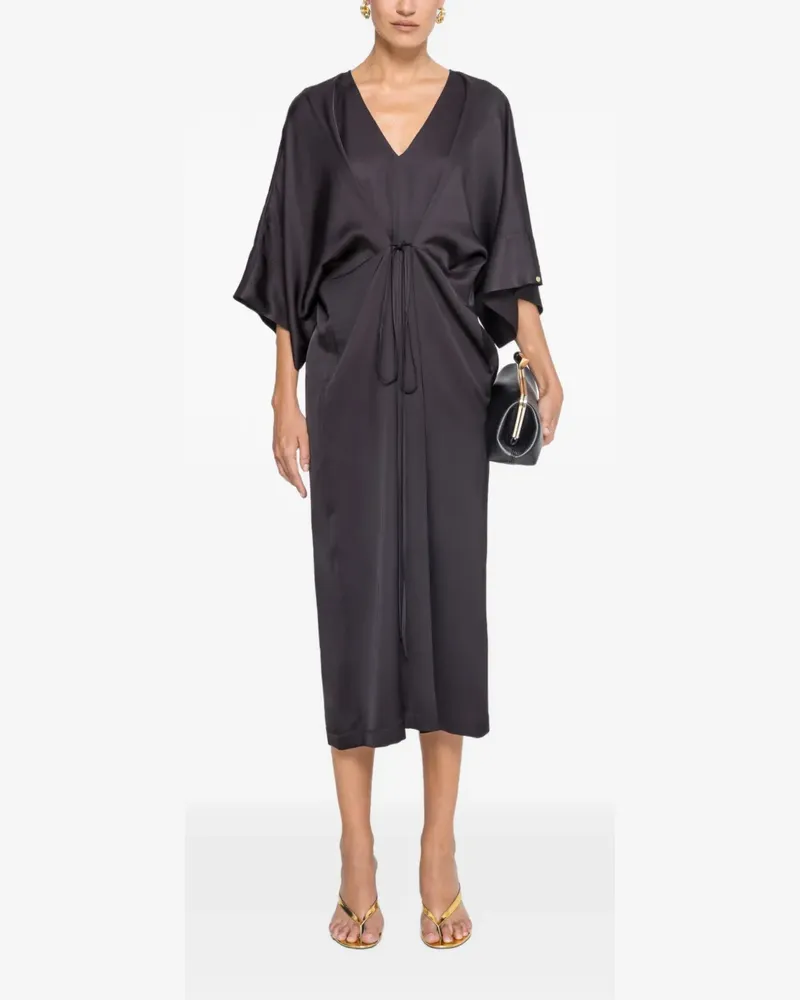 NISSA Midikleid mit Kordelzug - Schwarz Schwarz