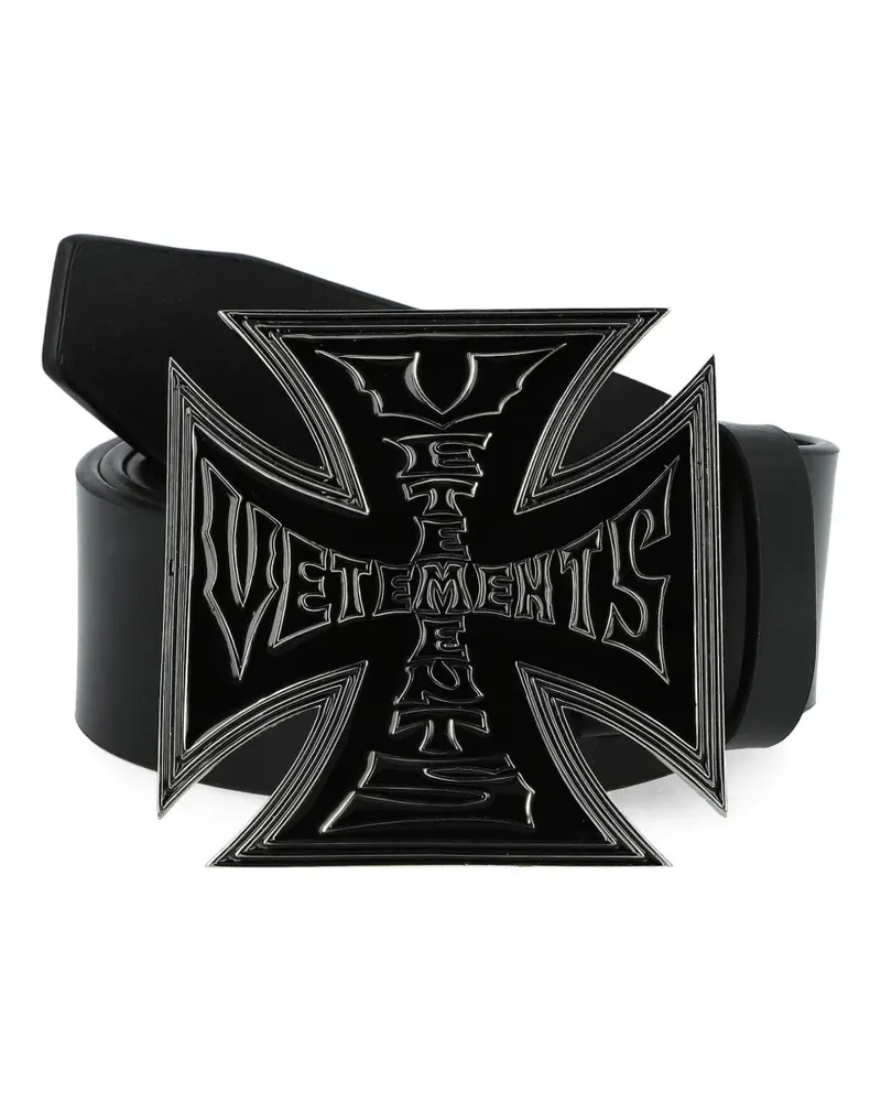 VETEMENTS cross-logo belt - Schwarz Schwarz