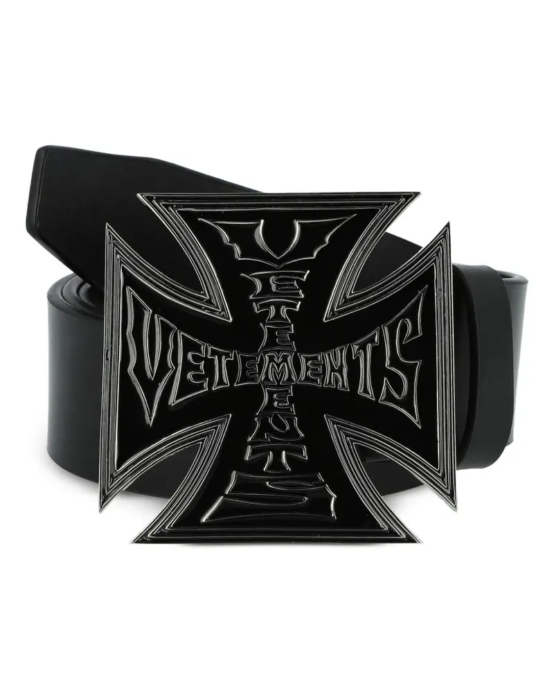 VETEMENTS cross-logo belt - Schwarz Schwarz