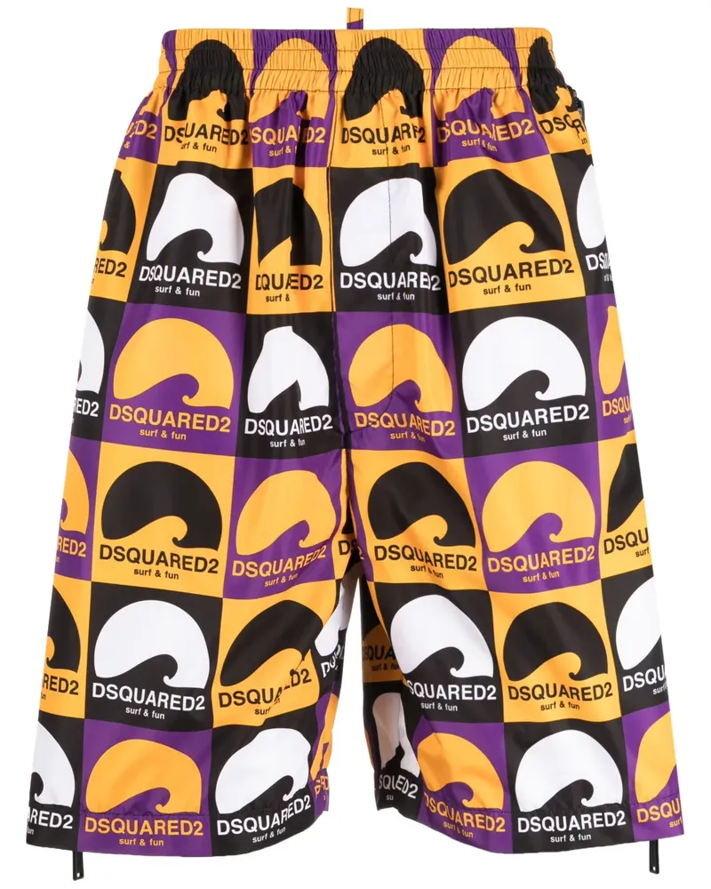 Dsquared2 Segelshorts mit Logo-Print Schwarz
