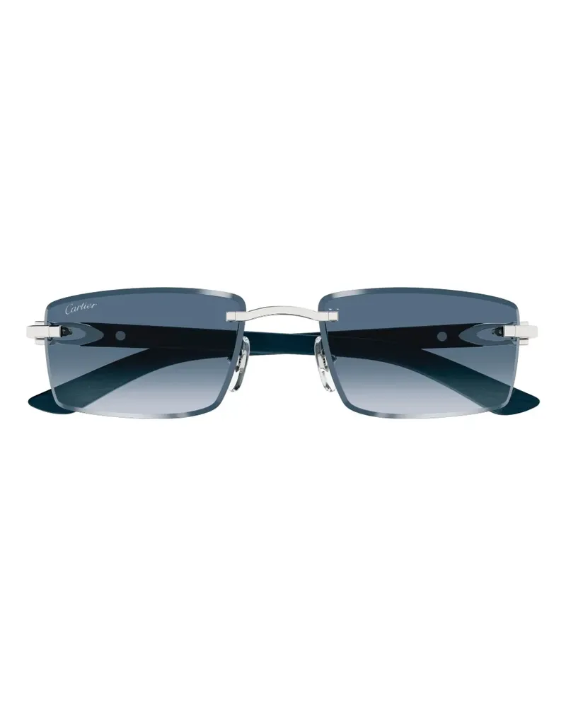 Cartier Sonnenbrille mit eckigem Gestell - Grau Grau