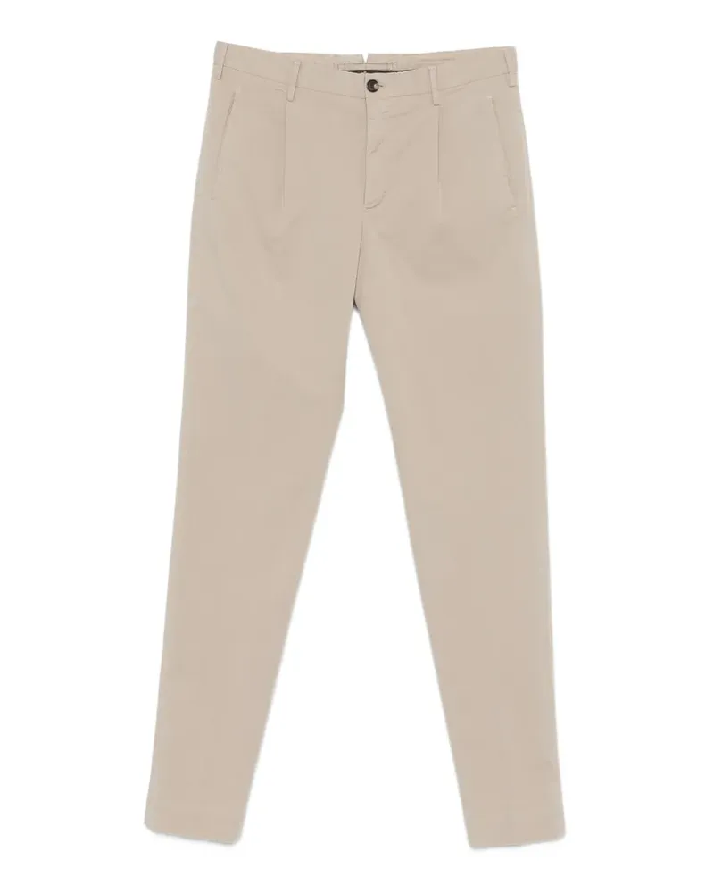 Incotex pleat-detail tapered trousers - Nude Nude