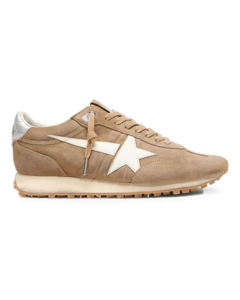 Golden Goose Marathon sneakers in tobacco suede with white star - Nude Nude