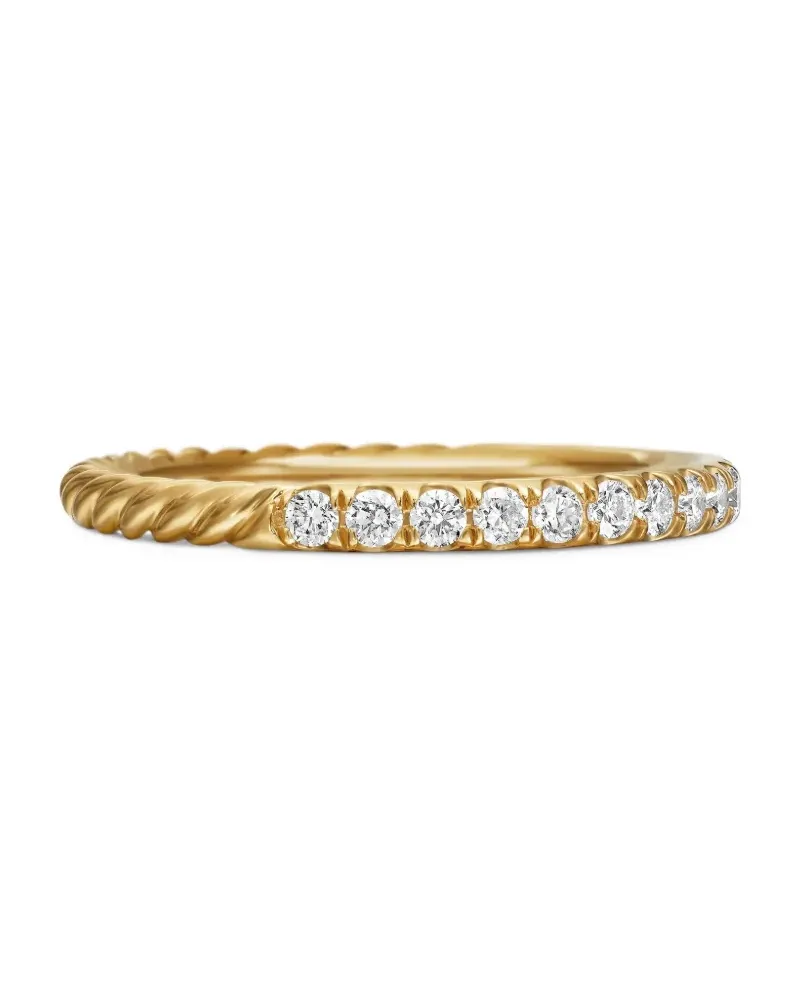 David Yurman 18kt Cable Collectibles Gelbgoldring mit Diamant 2mm Gold