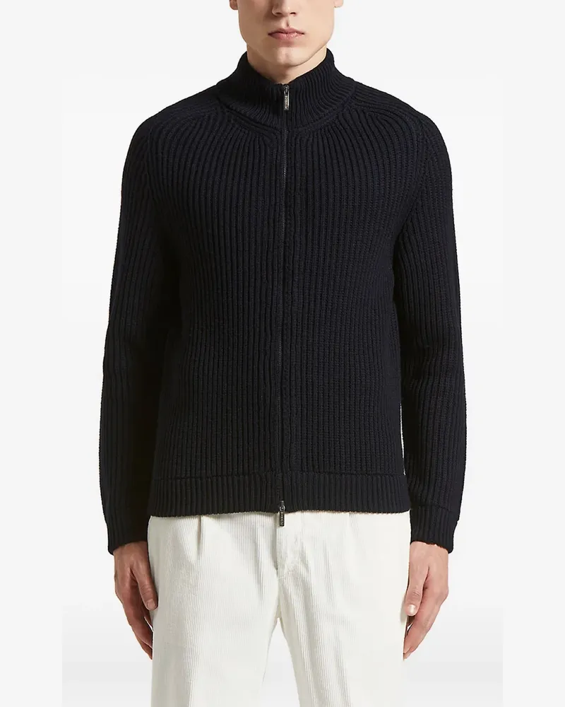 Peserico Gerippter Cardigan mit Reißverschluss - Schwarz Schwarz