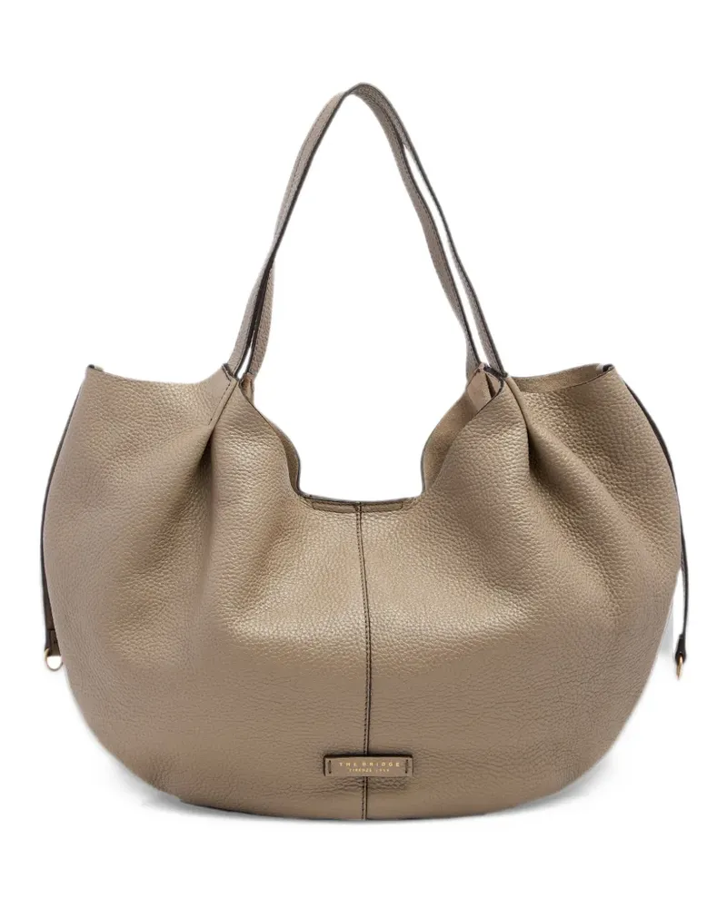 The Bridge Marisa Tote Bag aus gekörntem Leder - Nude Nude