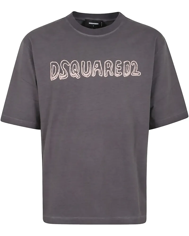 Dsquared2 T-Shirt mit Logo-Print - Grau Grau