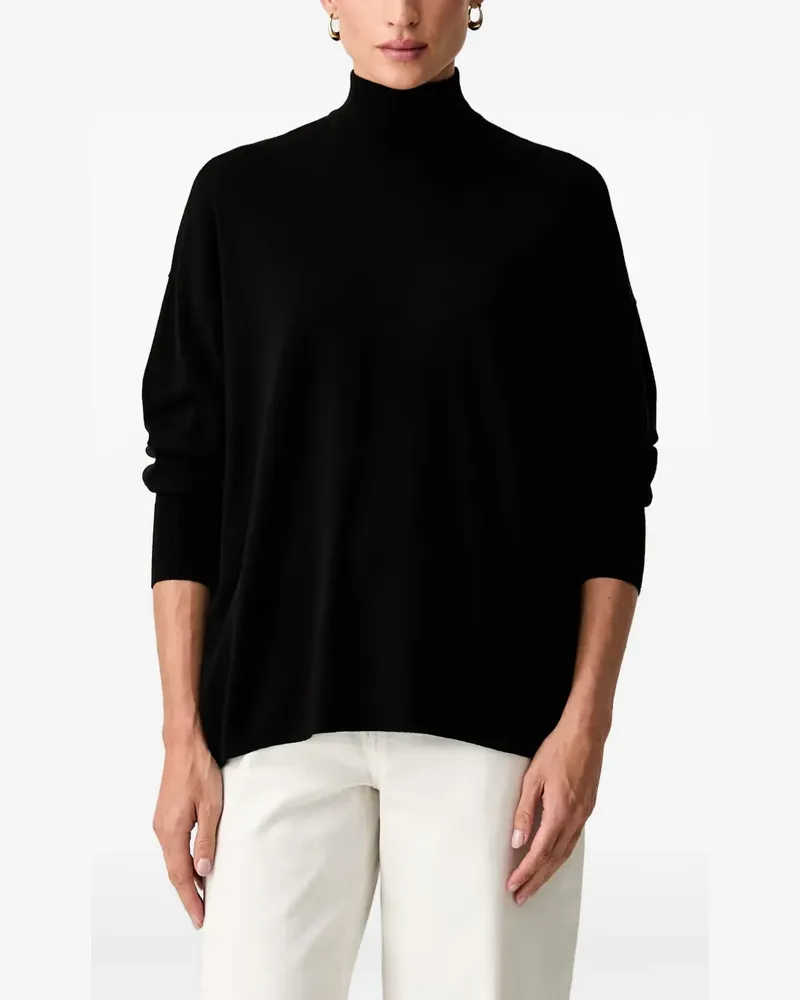 Trussardi high-neck embroidered-logo sweater - Schwarz Schwarz
