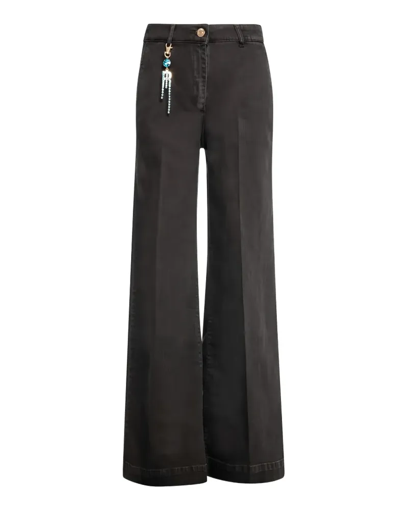Fracomina Weite Jeans mit Anhänger - Schwarz Schwarz