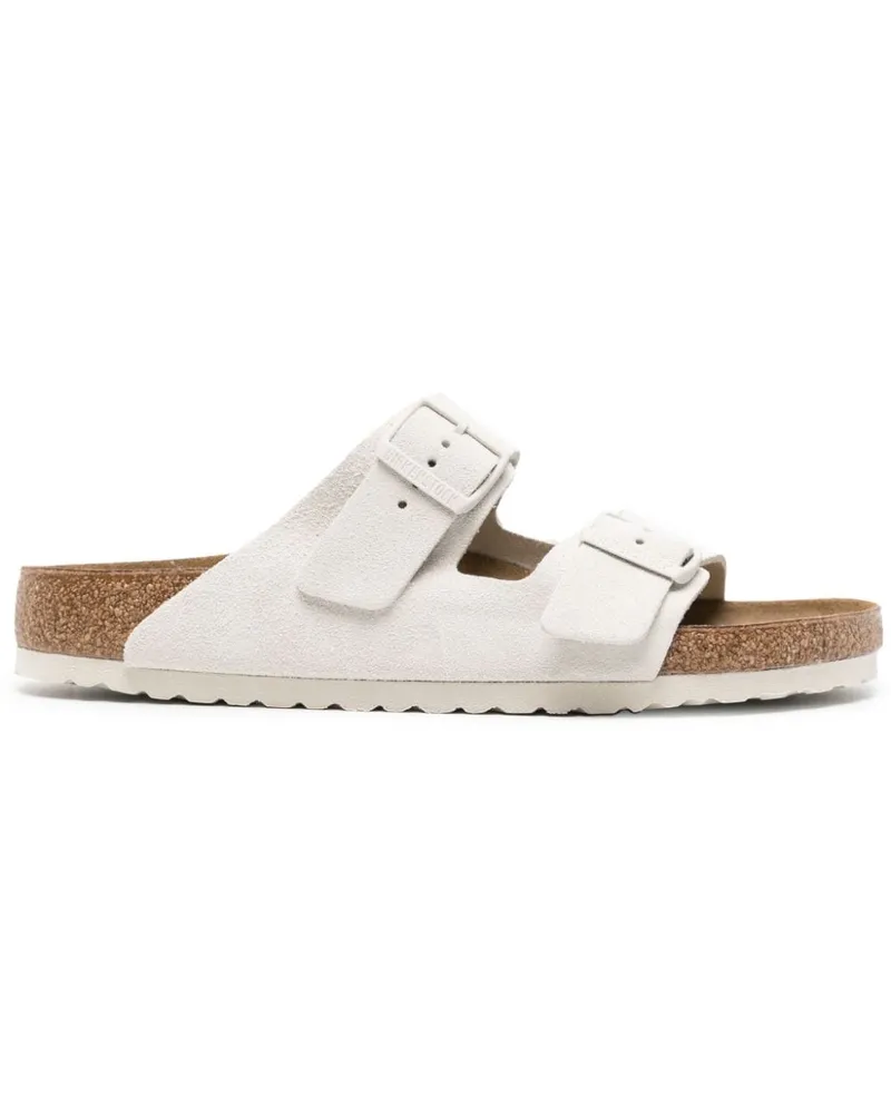 Birkenstock Arizona Pantoletten aus Wildleder - Weiß Weiß