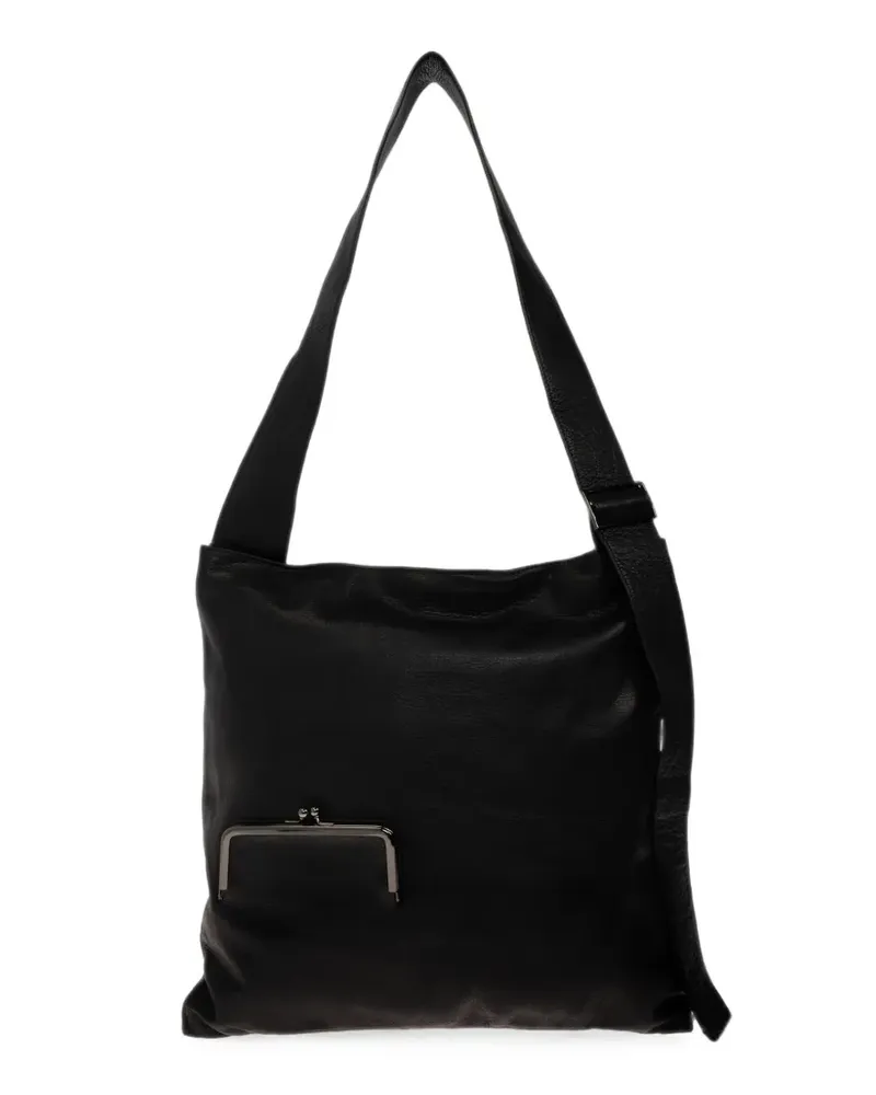 Yohji Yamamoto Schultertasche mit Spangendetail - Schwarz Schwarz