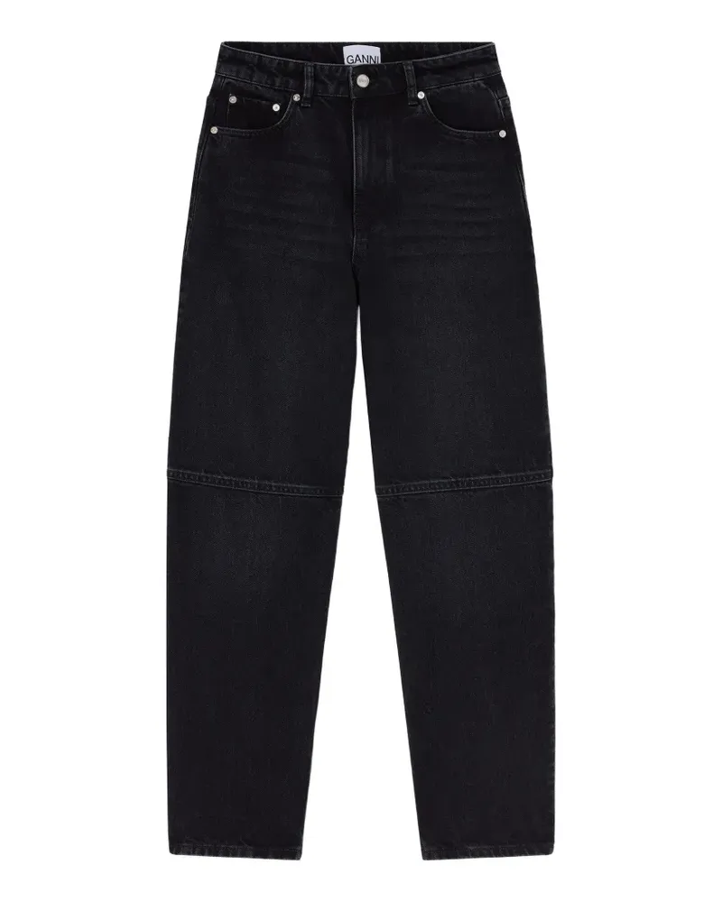 Ganni Jeans mit Kontrasteinsätzen - Schwarz Schwarz